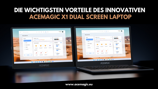 ACEMAGIC X1 Laptop mit zwei Bildschirmen