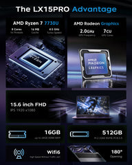 ACEMAGIC ‎LX15 PRO AMD Ryzen 7 7730U 15.6" Laptop