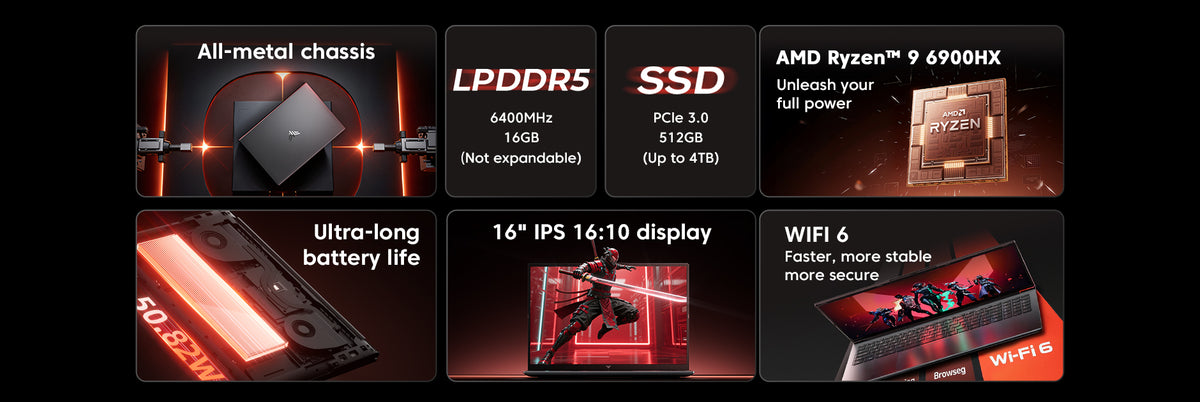 【CLEARANCE SALE】ACEMAGIC ‎RX16 AMD Ryzen 9 6900HX 16